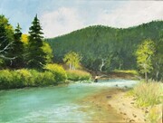 Crowsnest River Afternoon (acrylic 12 x 16)
