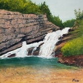 Cameron Falls (20x20 acrylic on canvas)