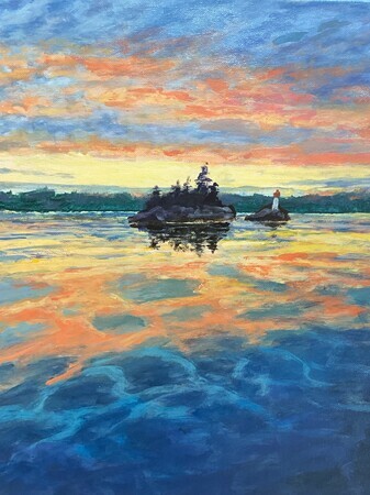 Saltspring Sunset (12x16 Acrylic)